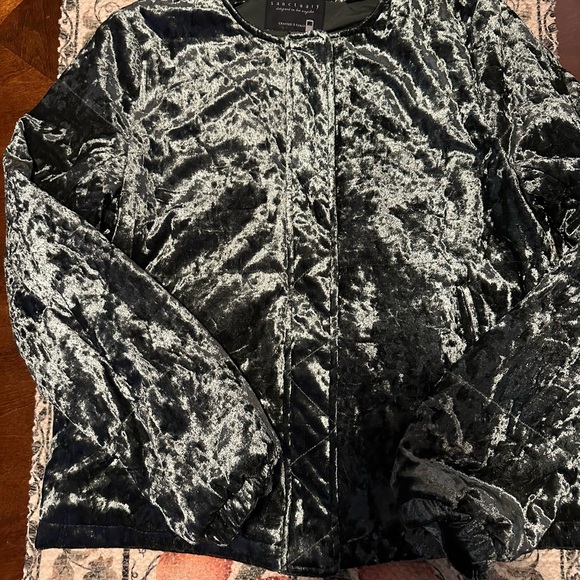 Sanctuary Velvet Feel Olive Green Women's Jacket. Heartbreaker. Small NWT - Picture 8 of 12